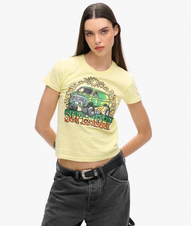 superdry Camiseta ajustada gráfica neón Motor
