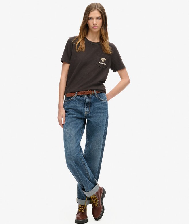 Superdry Camiseta Con Bolsillo Y Bordado Workwear