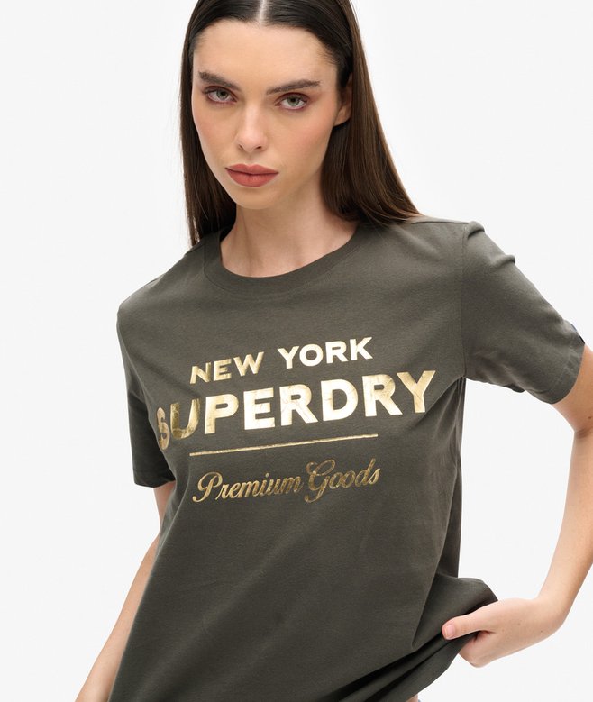 Superdry Camiseta Con Logotipo Metalizado Luxe