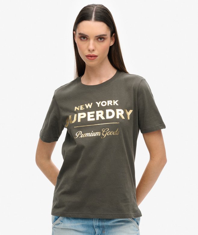 superdry Camiseta con logotipo metalizado Luxe