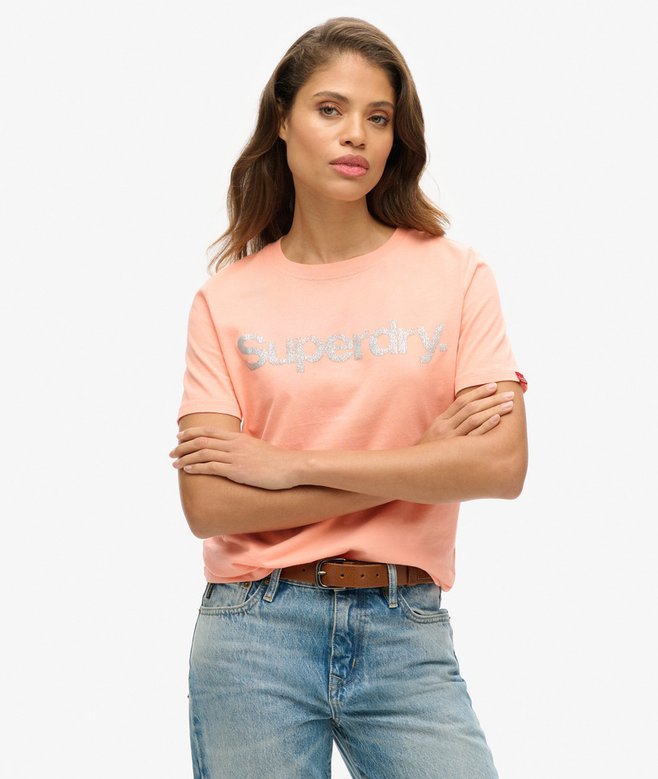 superdry Camiseta con logotipo Metallic Core