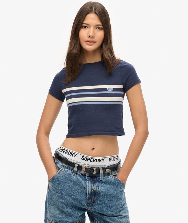 superdry Camiseta corta a rayas Vintage