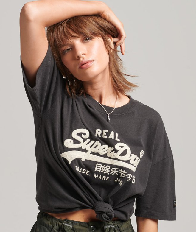 superdry Camiseta de corte cuadrado Vintage Logo