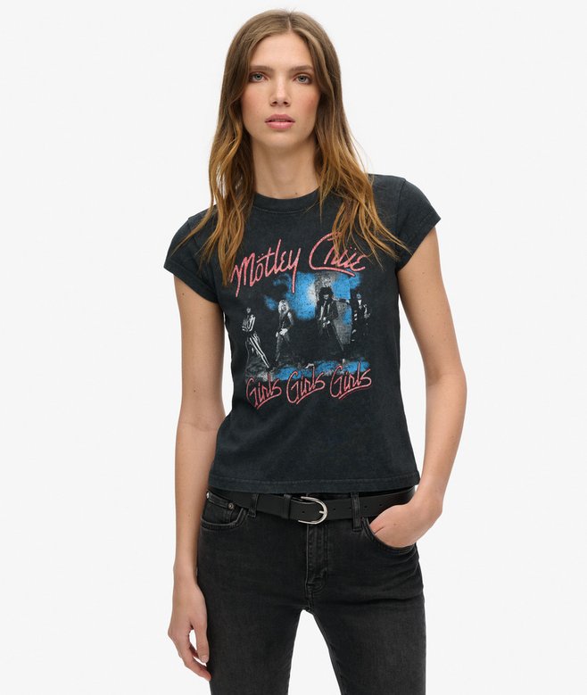 superdry Camiseta de manga casquillo Motley Crue