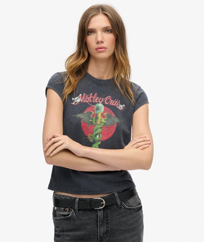 superdry Camiseta de manga casquillo Motley Crue