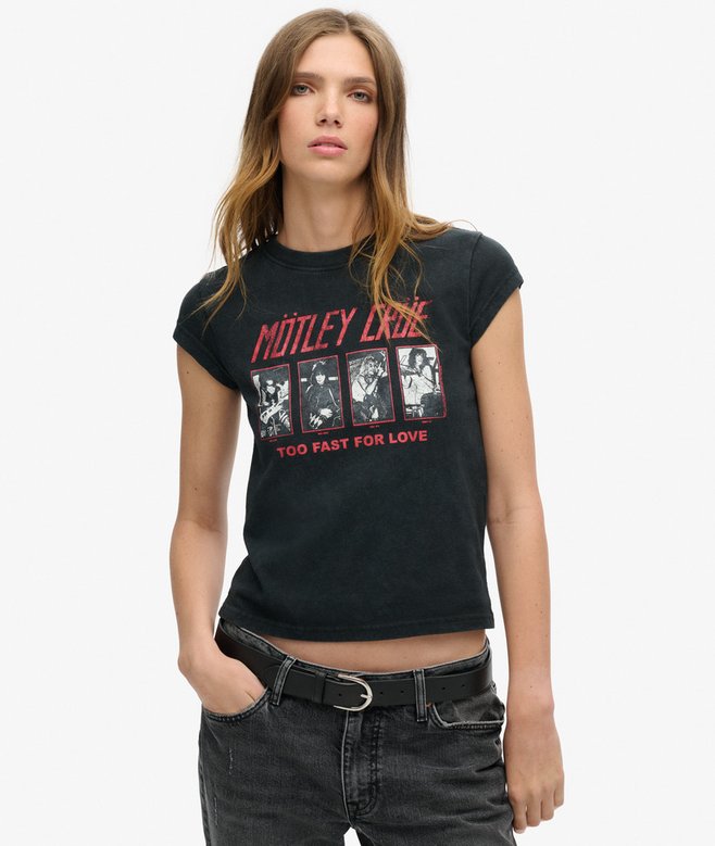 superdry Camiseta de manga casquillo Motley Crue