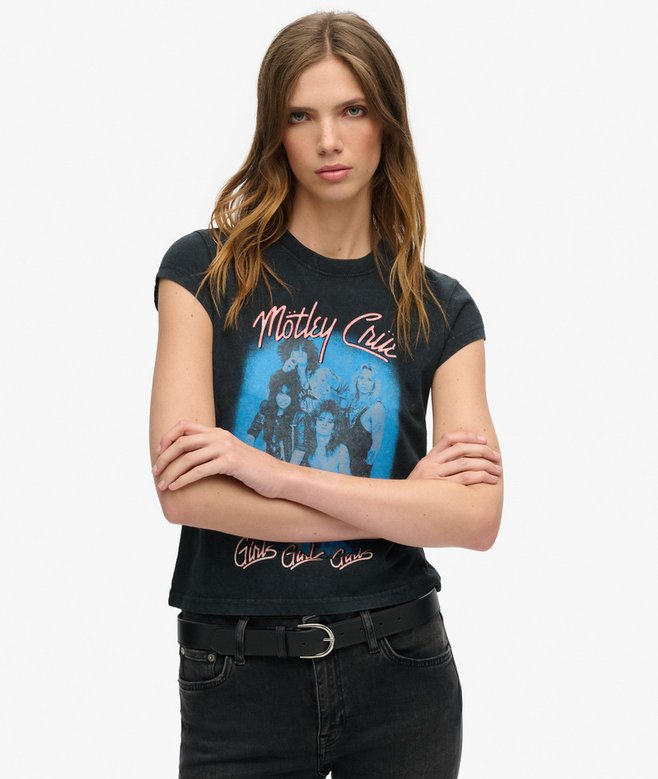 superdry Camiseta de manga casquillo Motley Crue