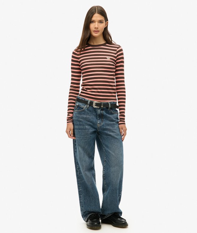 Superdry Camiseta De Manga Larga A Rayas