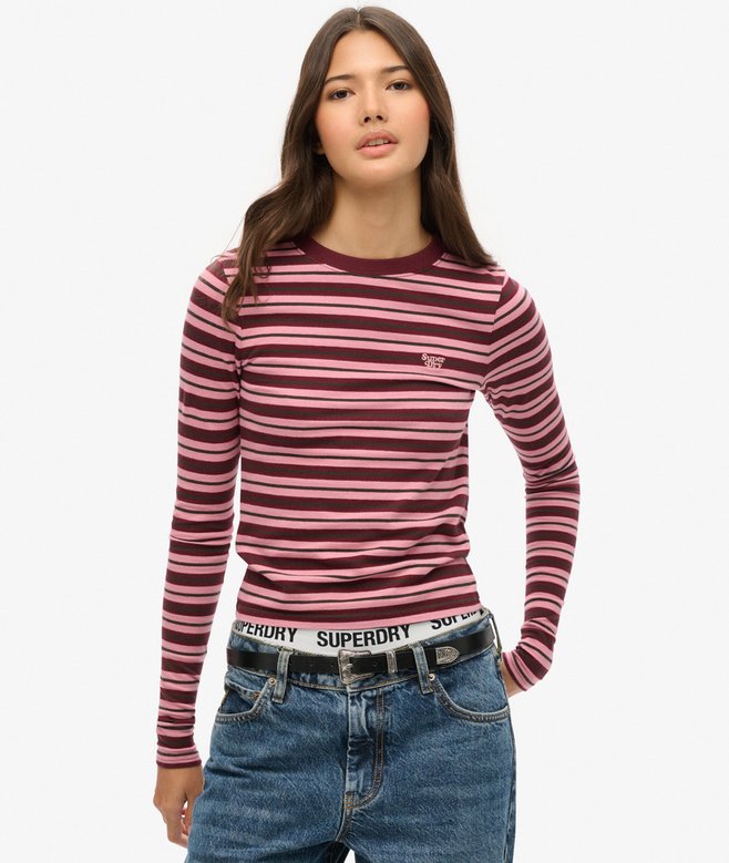 superdry Camiseta de manga larga a rayas