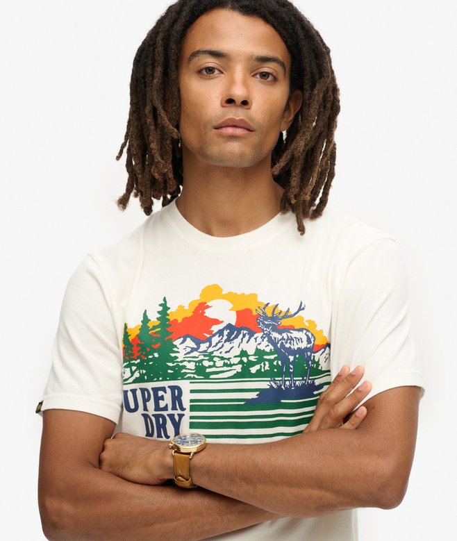 Superdry Camiseta De Rayas Con Gráfico Outdoor