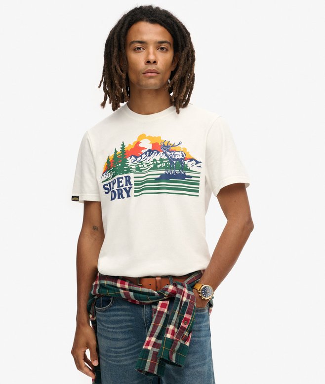 superdry Camiseta de rayas con gráfico Outdoor