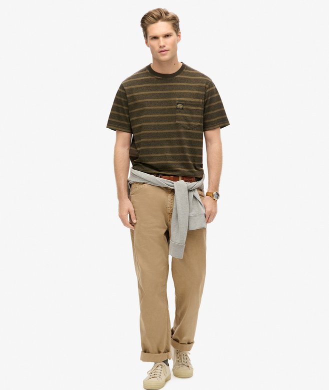 Superdry Camiseta De Rayas Con Textura Y Bolsillo