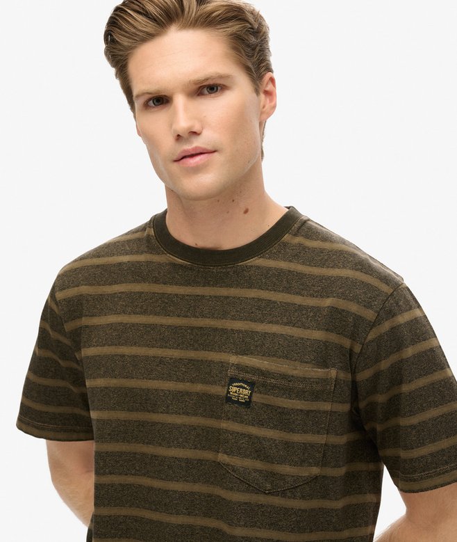 Superdry Camiseta De Rayas Con Textura Y Bolsillo
