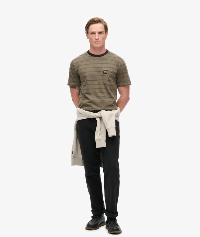 Superdry Camiseta De Rayas Con Textura Y Bolsillo