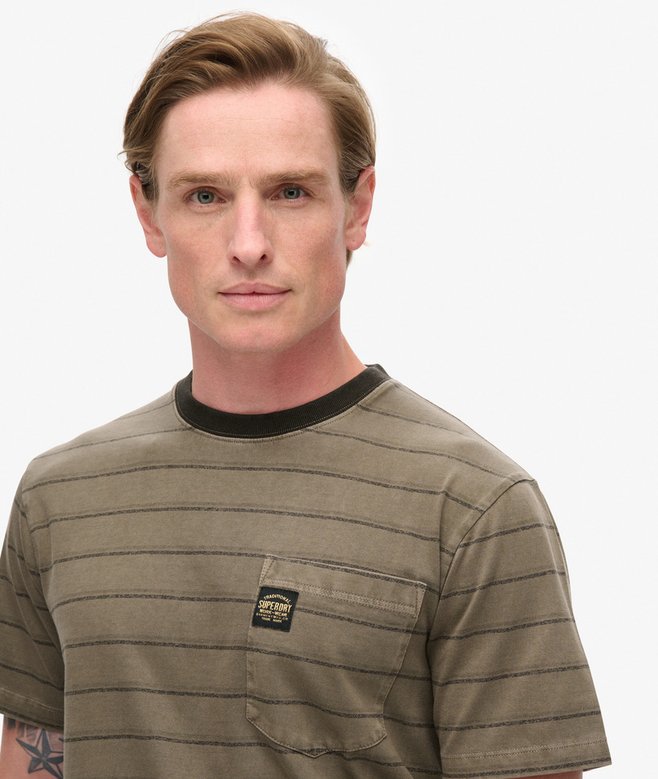 Superdry Camiseta De Rayas Con Textura Y Bolsillo