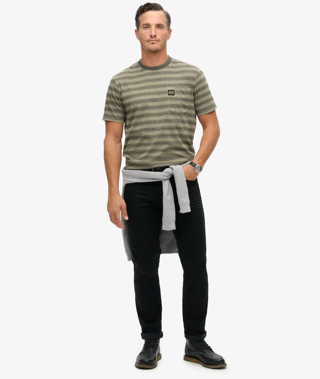 Superdry Camiseta De Rayas Con Textura Y Bolsillo