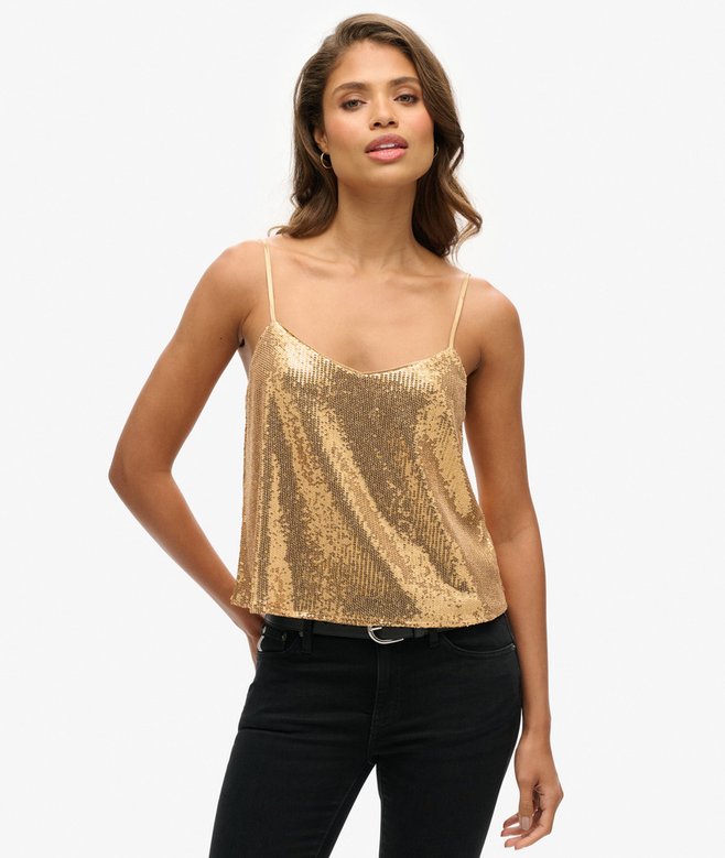 superdry Camiseta de tirantes con lentejuelas