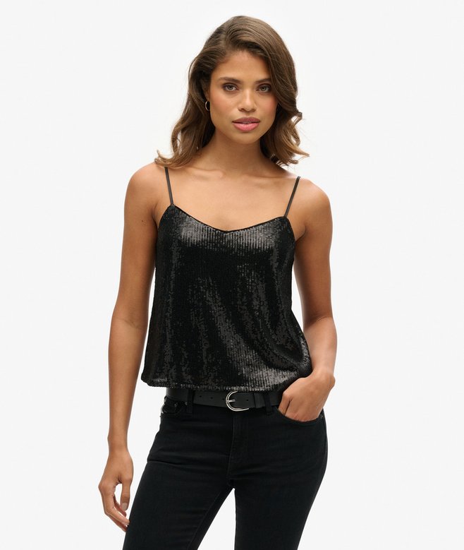 superdry Camiseta de tirantes con lentejuelas