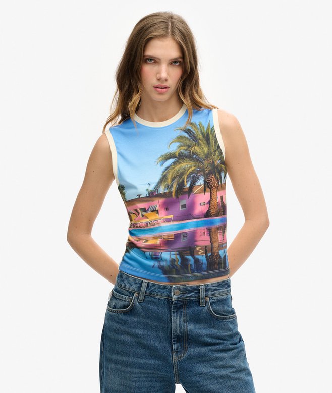 superdry Camiseta de tirantes con subestampado