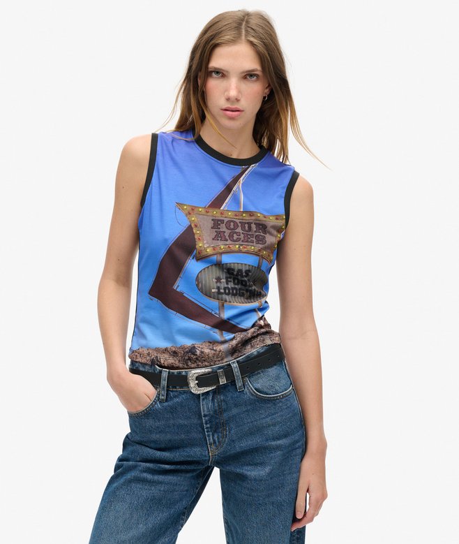 superdry Camiseta de tirantes con subestampado