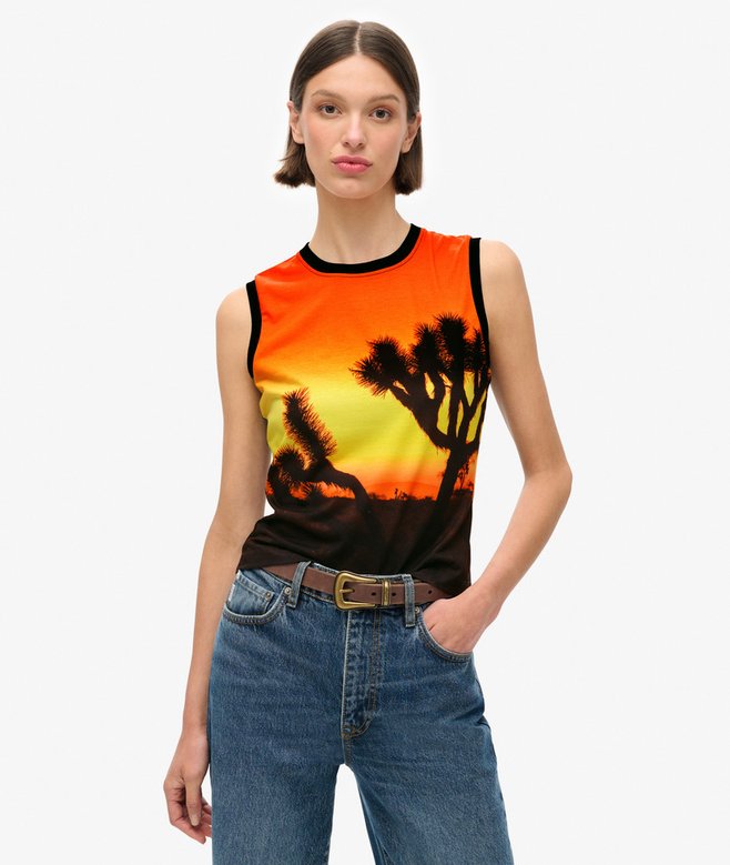 superdry Camiseta de tirantes con subestampado