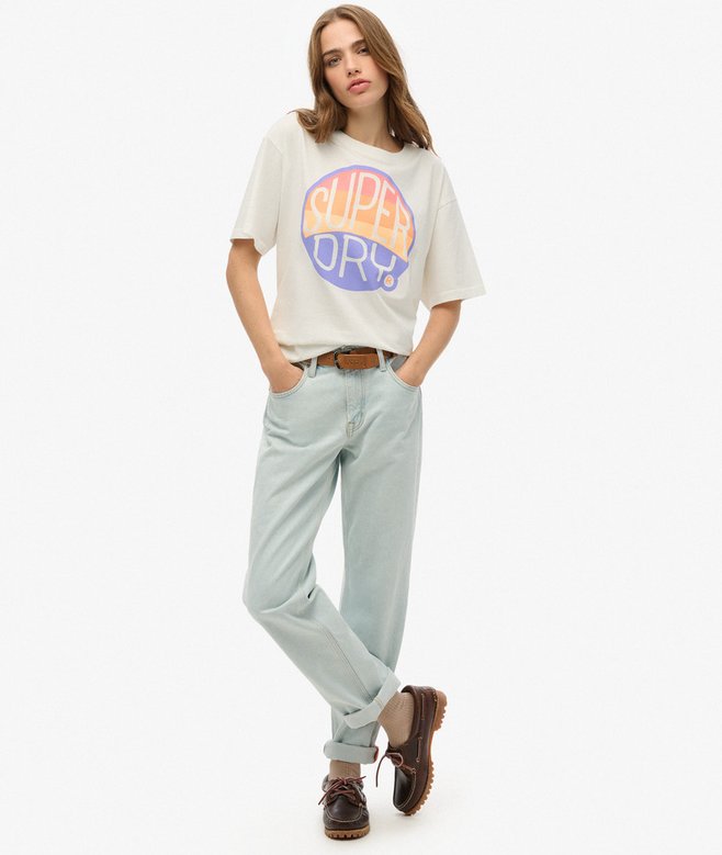 Superdry Camiseta Extragrande Fluorescente Rainbow