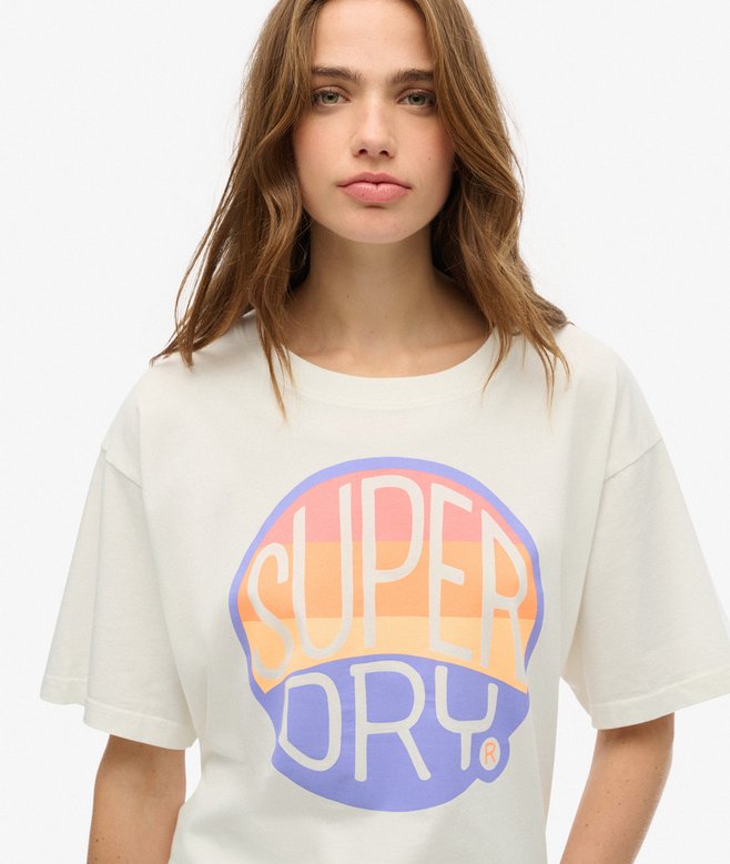 Superdry Camiseta Extragrande Fluorescente Rainbow