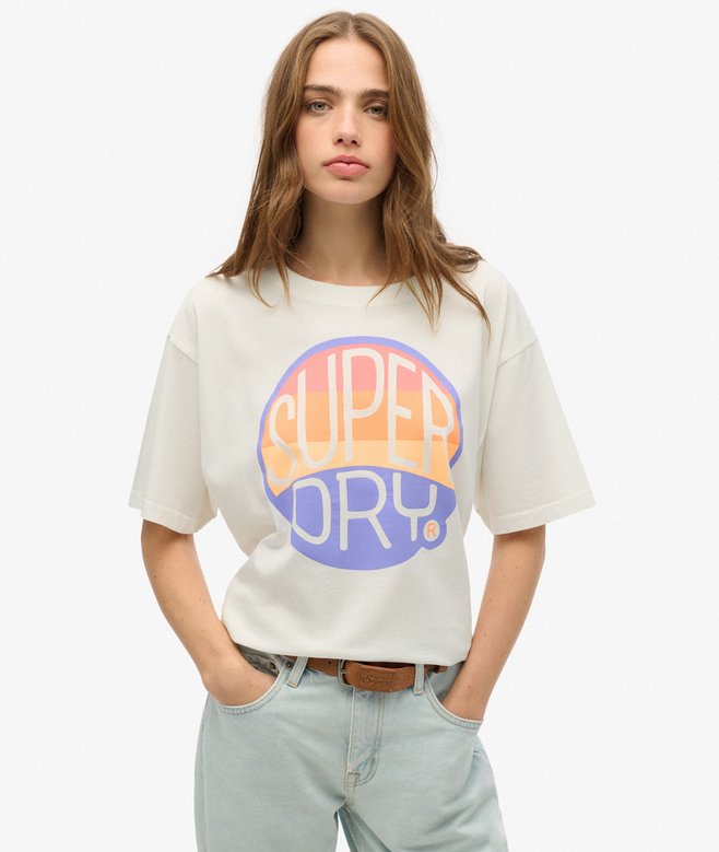 superdry Camiseta extragrande fluorescente Rainbow