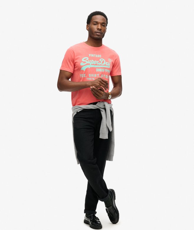 Superdry Camiseta Flúor Con Logo Vintage