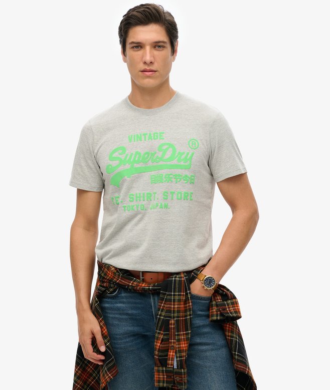superdry Camiseta flúor con logo Vintage