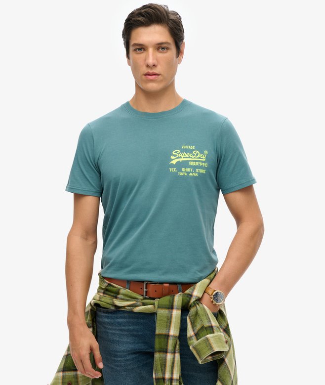 superdry Camiseta flúor con logo Vintage