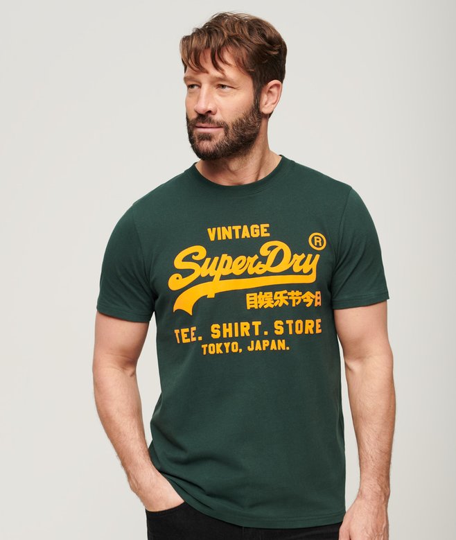 superdry Camiseta flúor con logo Vintage