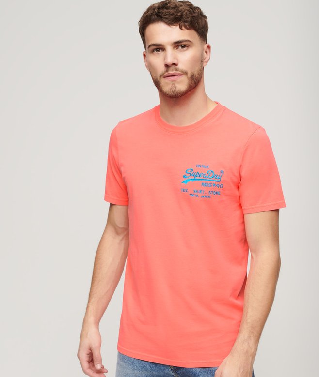 superdry Camiseta flúor con logo Vintage