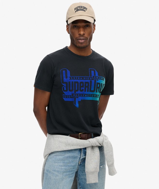 superdry Camiseta gráfica afelpada desteñida