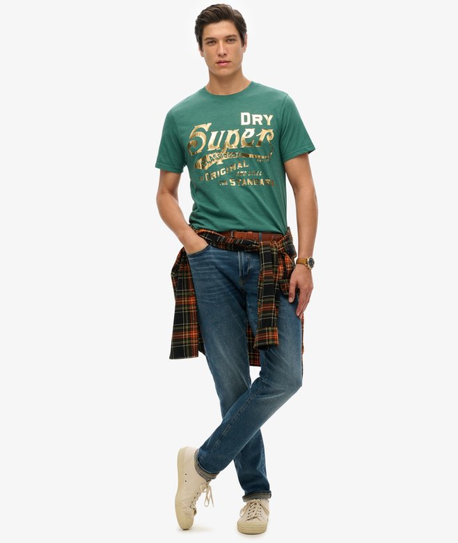 Superdry Camiseta Gráfica Metalizada Workwear