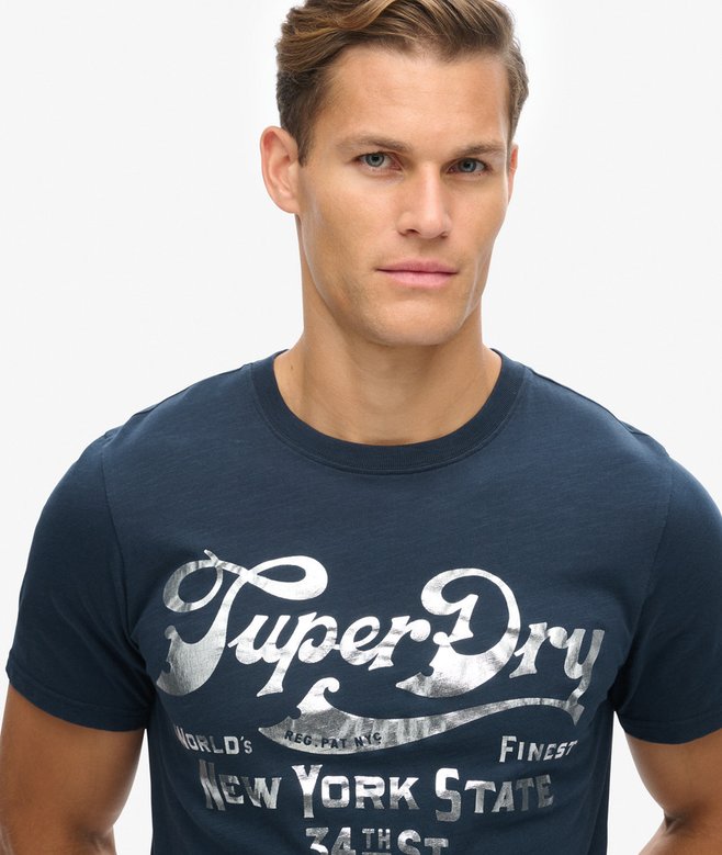 Superdry Camiseta Gráfica Metalizada Workwear