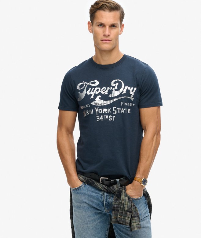 superdry Camiseta gráfica metalizada Workwear