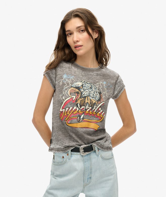 superdry Camiseta gráfica motera Rock