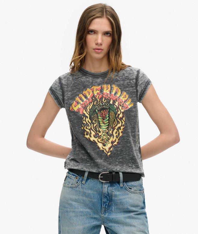 superdry Camiseta gráfica motera Rock