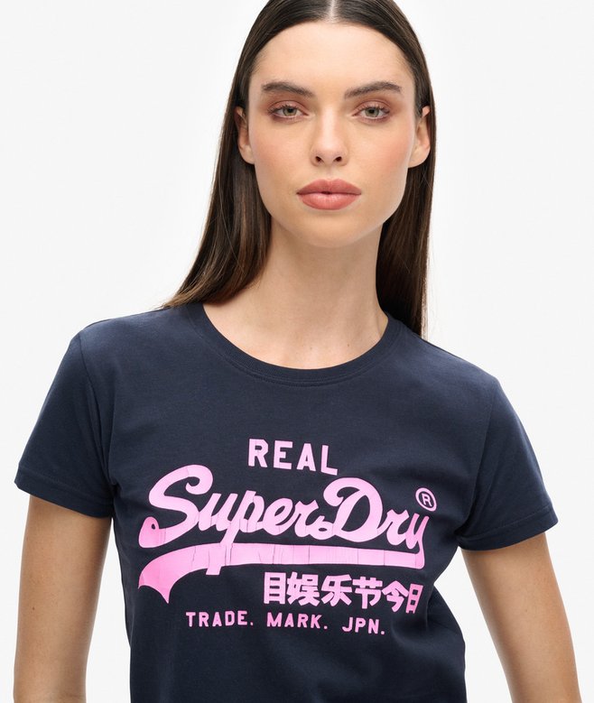 Superdry Camiseta Gráfica Neón De Corte Ajustado