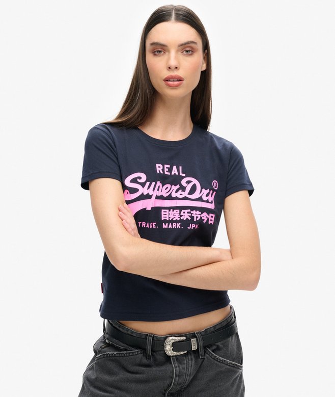 superdry Camiseta gráfica neón de corte ajustado