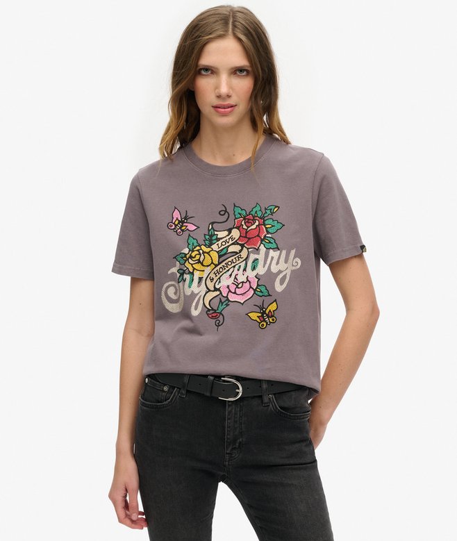 superdry Camiseta gráfica Tattoo Script