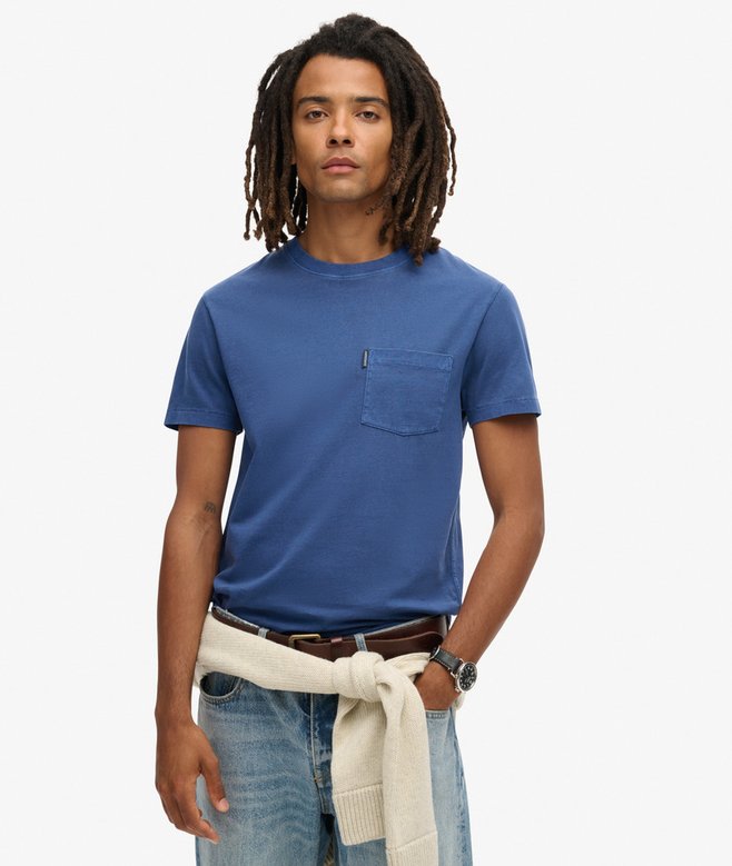 superdry Camiseta lavada con bolsillo Essential
