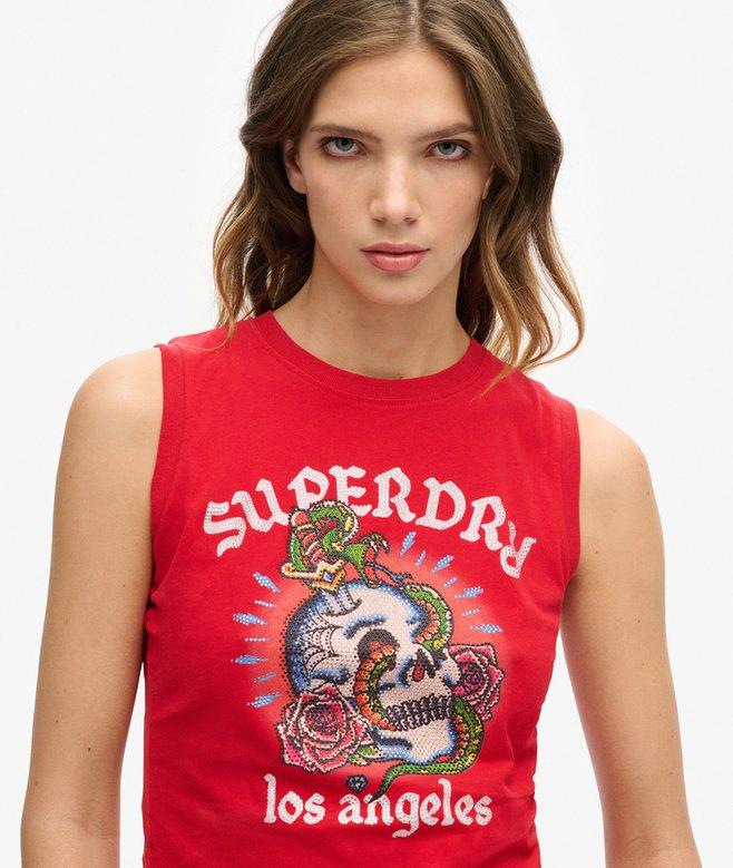 Superdry Camiseta Sin Mangas Con Strass Tattoo