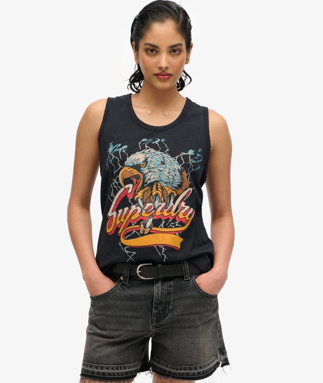 superdry Camiseta sin mangas motera Rock Racer