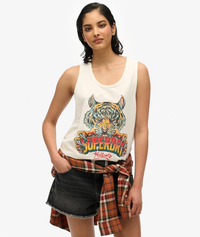 superdry Camiseta sin mangas motera Rock Racer