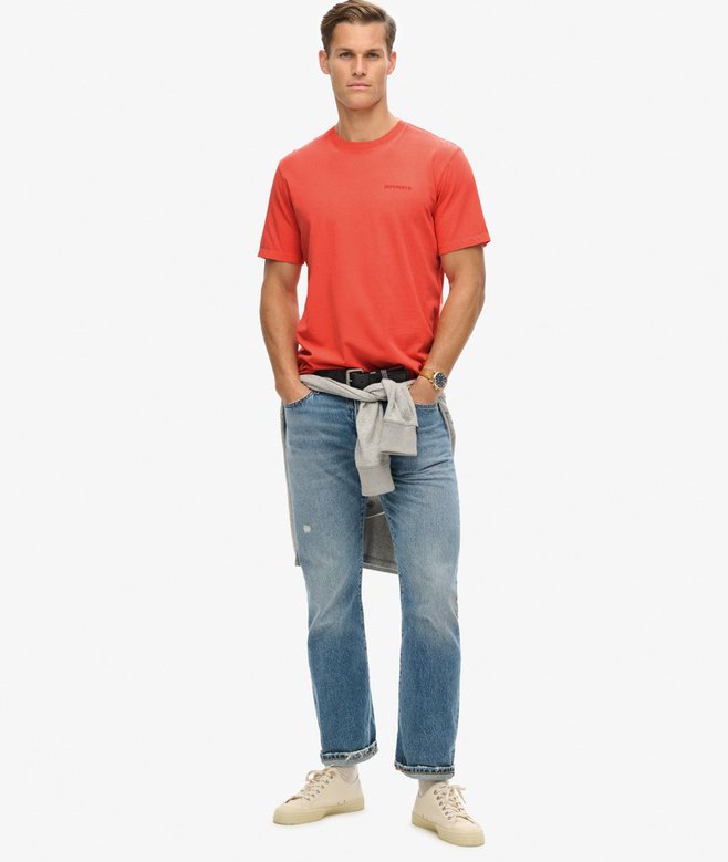 Superdry Camiseta Suelta Con Logo Sobreteñido