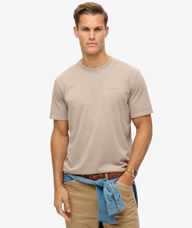 superdry Camiseta suelta con logo sobreteñido