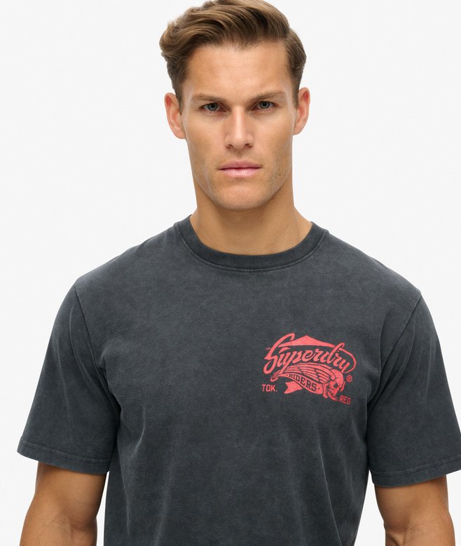 Superdry Camiseta Suelta Gráfica Biker Rock