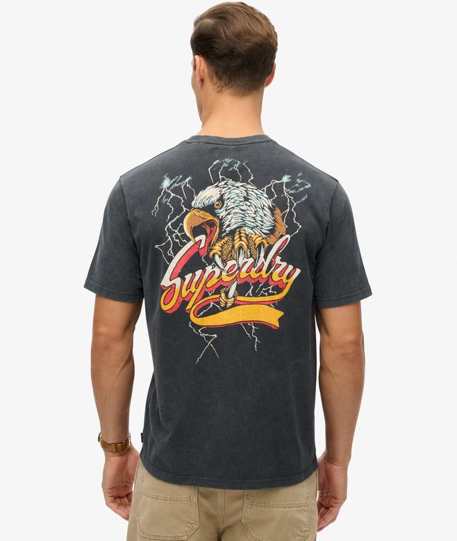 superdry Camiseta suelta gráfica Biker Rock